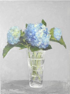 "Hydrangeas" - Oil on canvas. SOLD - Painting by Sian Foan, an artist from Auckland, New Zealand.