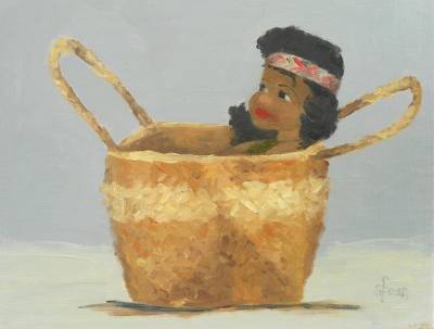 "Little Wahine" - Oil on Canvas. Prints also available. - Painting by Sian Foan, an artist from Auckland, New Zealand.