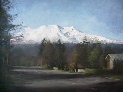 "Road to Ruapehu" - oil on canvas(framed) - Painting by Sian Foan, an artist from Auckland, New Zealand.