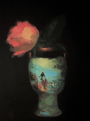 "Japanese Vase" - Oil on canvas(SOLD) - Painting by Sian Foan, an artist from Auckland, New Zealand.