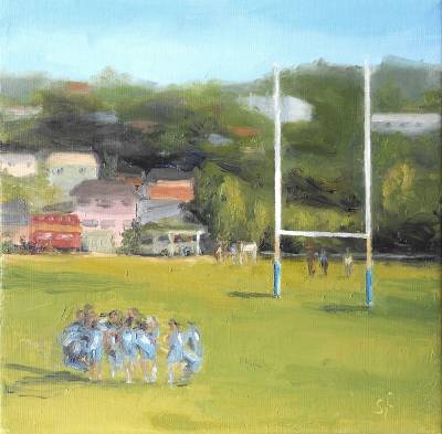 "Rugby Days" - Painting by Sian Foan, an artist from Auckland, New Zealand.