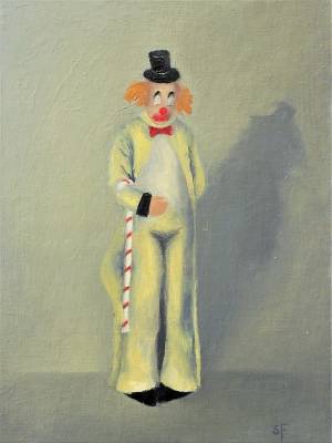 "Bernard the clown" - print on high quality art paper - Print by Sian Foan, an artist from Auckland, New Zealand.