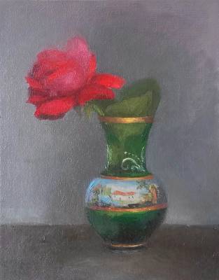 "Venetian Vase and Rose" - (oil on canvas) - Painting by Sian Foan, an artist from Auckland, New Zealand.